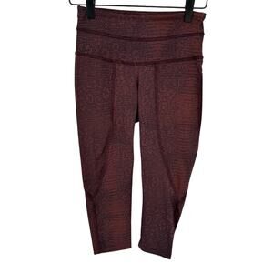 Varley NWT Plum Snake Print Leggings XXS Cropped High Rise Mob Wife Viper